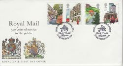 1985-07-30 Royal Mail 350th Bath Postal Museum FDC (81301)