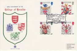 1984-01-17 Heraldry Stamps Fotheringhay Castle FDC (81393)