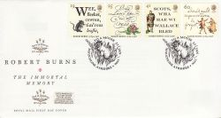 1996-01-25 Robert Burns Stamps Mauchline FDC (81588)