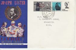 1965-09-01 Lister Centenary Stamps Guernsey cds FDC (81615)
