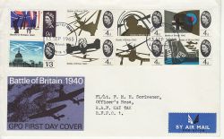 1965-09-13 Battle of Britain Stamps Bureau EC1 FDC (81619)