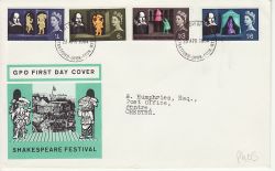 1964-04-23 Shakespeare PHOS Stamps Stratford FDC (81621)