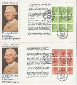 1980-04-16 Wedgwood Booklet Full Panes x4 FDC (81631)