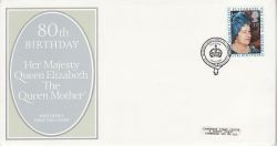 1980-08-04 Queen Mother Stamp BF 8080 PS FDC (81704)
