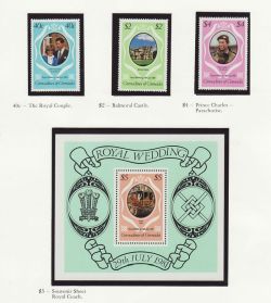 1981 Grenada Grenadines Royal Wedding Stamps M/S (81834)