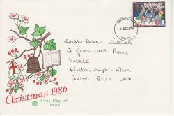 1986-12-02 Christmas Stamp Bristol FDC (81858)