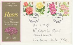 1976-06-30 Roses Stamps London SW FDC (81866)