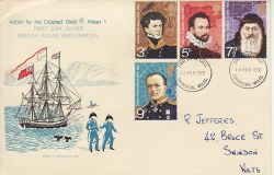 1972-02-16 Polar Explorers Stamps Swindon FDC (81923)