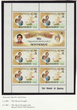 1981 Montserrat Royal Wedding 90c Sheetlet MNH (81930)