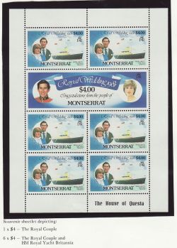 1981 Montserrat Royal Wedding $4 Sheetlet MNH (81932)
