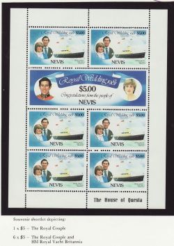 1981 Nevis Royal Wedding $5 S/Sheet MNH (81945)