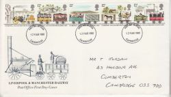 1980-03-12 Railway Stamps Cambridge FDC (82002)