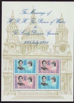1981 Isle of Man Royal Wedding Stamps M/S MNH (82019)