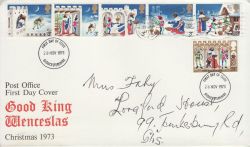 1973-11-28 Christmas Stamps 28th and 29th Pmk FDC (82042)