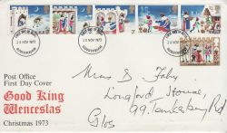 1973-11-28 Christmas Stamps Gloucestershire FDC (82044)
