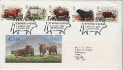 1984-03-06 British Cattle Stamps Farming SW1 FDC (82121)