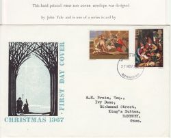 1967-11-27 Christmas Rare Holmes Tolley FDC (82203)