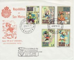 1970-12-22 San Marino Walt Disney Stamps FDC (82207)