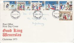 1973-11-28 Christmas Stamps Aylesbury FDC (82234)