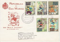 1970-12-22 San Marino Walt Disney Stamps FDC (82321)