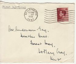 1936-09-01 King Edward VIII Bexleyheath FDC (82398)