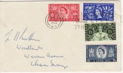 1953-06-03 Coronation Stamps Acton Slogan FDC (82417)