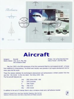 2002-05-02 Airliners Stamps M/S Heathrow FDC (82557)
