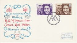 1973-11-14 Royal Wedding Stamps London SW1 FDC (82597)
