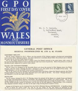 1967-03-01 Wales Definitive Stamps Cardiff FDC (82636)