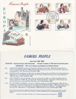 1980-07-09 Authoresses Stamps Haworth FDC (82651)