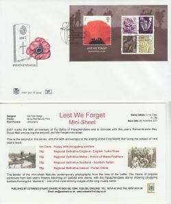 2007-11-08 Lest We Forget M/S London SW1 FDC (82658)
