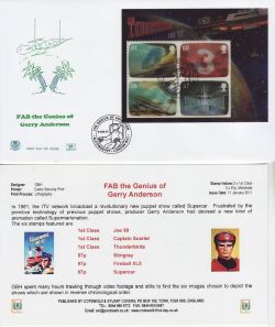 2011-01-11 Gerry Anderson Stamps M/S Bloomsbury FDC (82692)