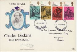 1970-06-03 Charles Dickens Stamps Windsor FDC (82719)