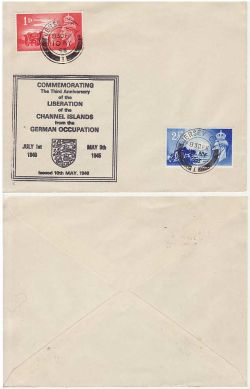 1948-05-10 KGVI Liberation Stamps Jersey cds FDC (82748)