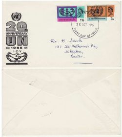 1965-10-25 United Nations Stamps Exeter FDC (82768)