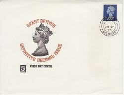 1973-09-10 3p Centre Band Definitive Stockport cds FDC (82784)