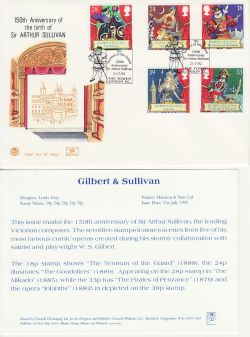 1992-07-21 Gilbert & Sullivan Stamps Tower London FDC (82938)