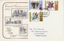 1971-08-25 General Anniversaries Shrewsbury FDC (82986)