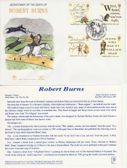 1996-01-25 Robert Burns Stamps Mauchline FDC (83062)