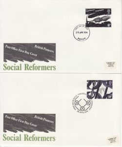 1976-04-28 Social Reformers Stamps x4 Pmks FDC (83086)
