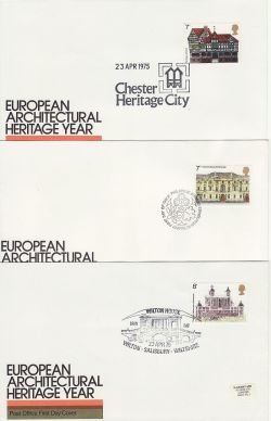 1975-04-23 Architectural Heritage Stamps x5 Pmks FDC (83091)