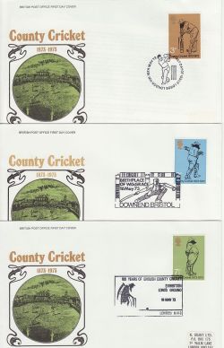 1973-05-16 Cricket Stamps x3 Pmks FDC (83098)
