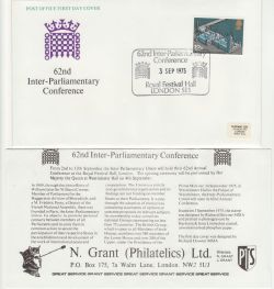 1975-09-03 Parliamentary Conference London SE1 FDC (83105)
