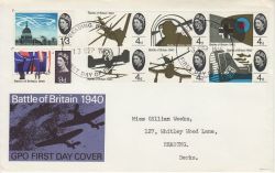 1965-09-13 Battle of Britain Stamps Reading FDC (83200)