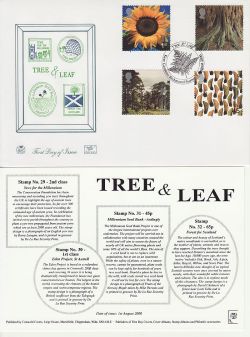 2000-08-01 Tree and Leaf Stamps Kew Gardens FDC (83209)