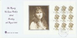 2000-08-04 Queen Mother PSB Full Pane Glamis FDC (83320)