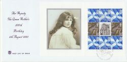 2000-08-04 Queen Mother PSB Full Pane Glamis FDC (83321)