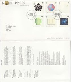 2001-10-02 Nobel Prizes Stamps T/House FDC (83374)