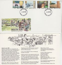 1986-01-14 Industry Year Stamps Doncaster FDC (83384)