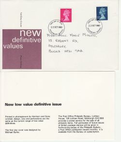 1980-10-22 Definitive Stamps Aylesbury FDC (83452)